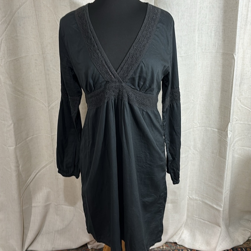 H&M L.O.G.G. Black Long Sleeve Dress